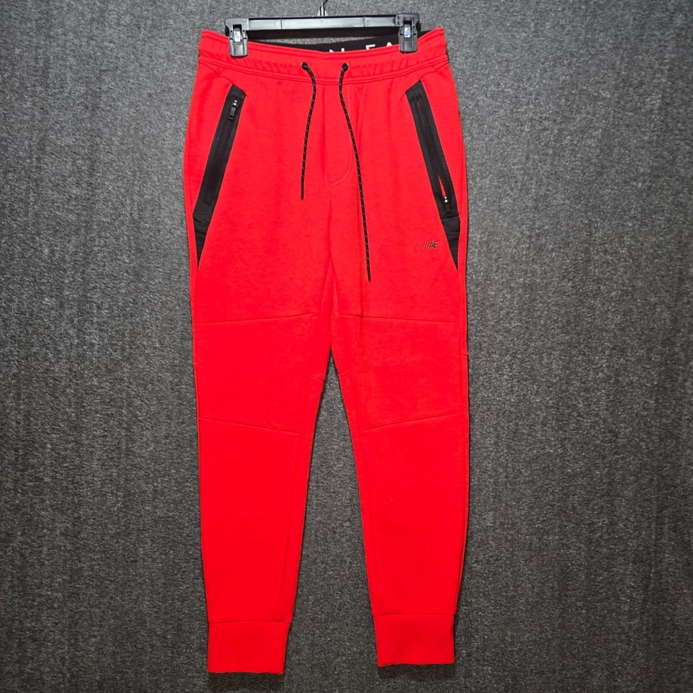 American Eagle Joggers Mens S Bright Red Activewear Taper Sweatpants